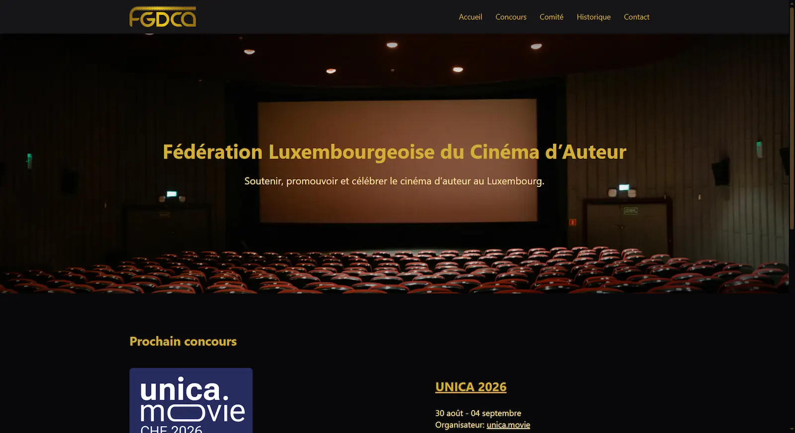 Exemple de projet : le site de la Filmfederation sur ordinateur portable et smartphone